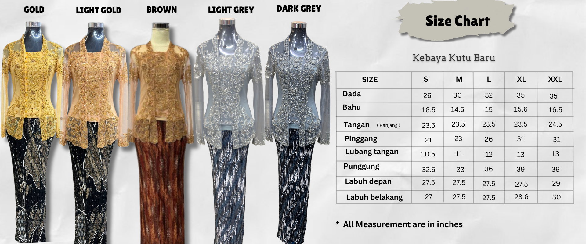 Kebaya Pendek Kutu Baru